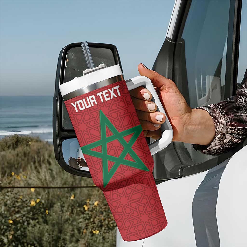 Personalised Morocco Tumbler With Handle Moroccan Green Star With Moorish Pattern - Wonder Print Shop