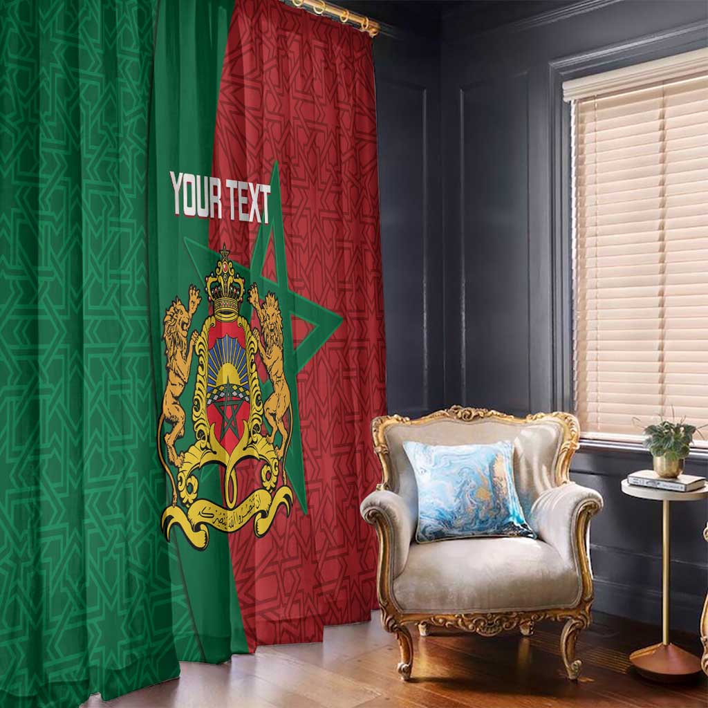 Personalised Morocco Window Curtain Moroccan Green Star With Moorish Pattern - Wonder Print Shop