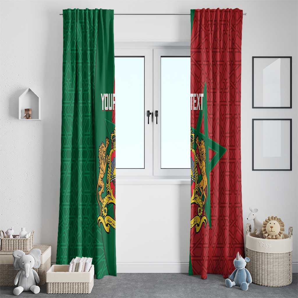 Personalised Morocco Window Curtain Moroccan Green Star With Moorish Pattern - Wonder Print Shop