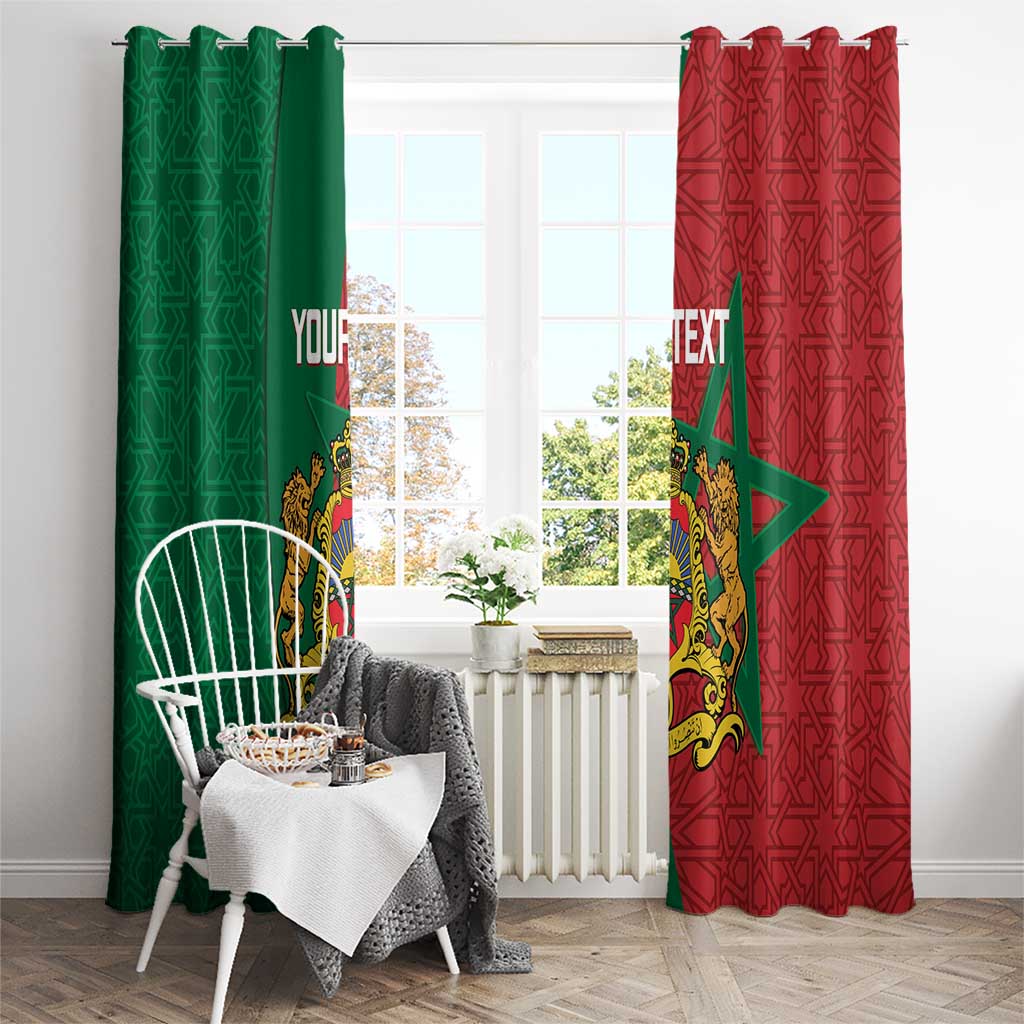 Personalised Morocco Window Curtain Moroccan Green Star With Moorish Pattern - Wonder Print Shop