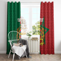 Personalised Morocco Window Curtain Moroccan Green Star With Moorish Pattern - Wonder Print Shop