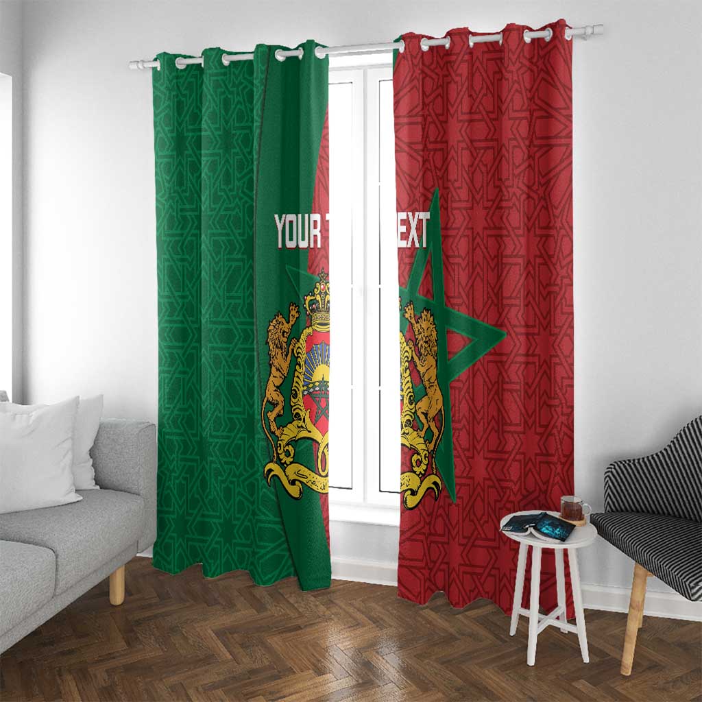 Personalised Morocco Window Curtain Moroccan Green Star With Moorish Pattern - Wonder Print Shop