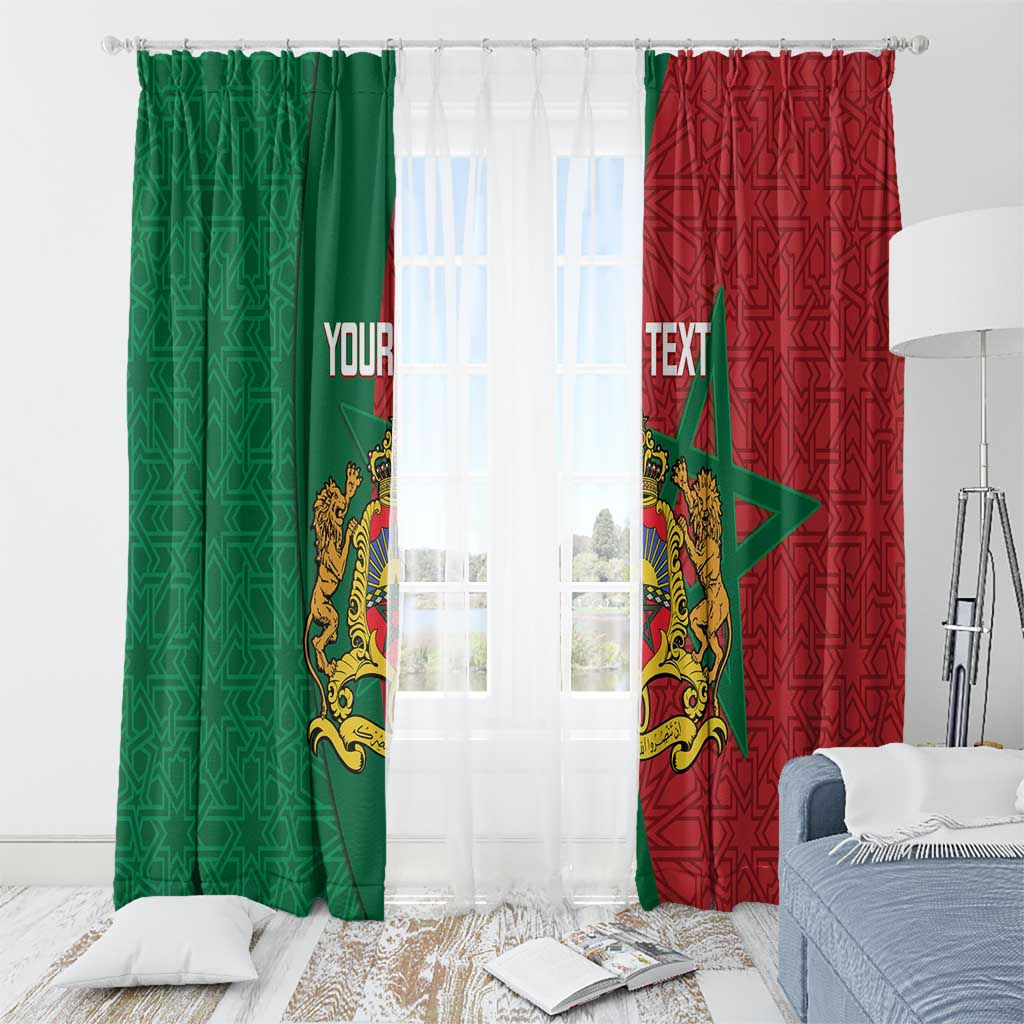 Personalised Morocco Window Curtain Moroccan Green Star With Moorish Pattern - Wonder Print Shop