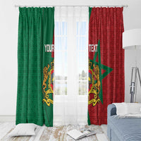 Personalised Morocco Window Curtain Moroccan Green Star With Moorish Pattern - Wonder Print Shop