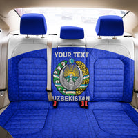 Custom Uzbekistan Football Back Car Seat Cover 2024 Go Champions Uzbek Pattern - Wonder Print Shop