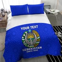 Custom Uzbekistan Football Bedding Set 2024 Go Champions Uzbek Pattern - Wonder Print Shop