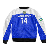 Custom Uzbekistan Football Bomber Jacket 2024 Go Champions Uzbek Pattern - Wonder Print Shop