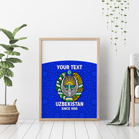 Custom Uzbekistan Football Canvas Wall Art 2024 Go Champions Uzbek Pattern - Wonder Print Shop