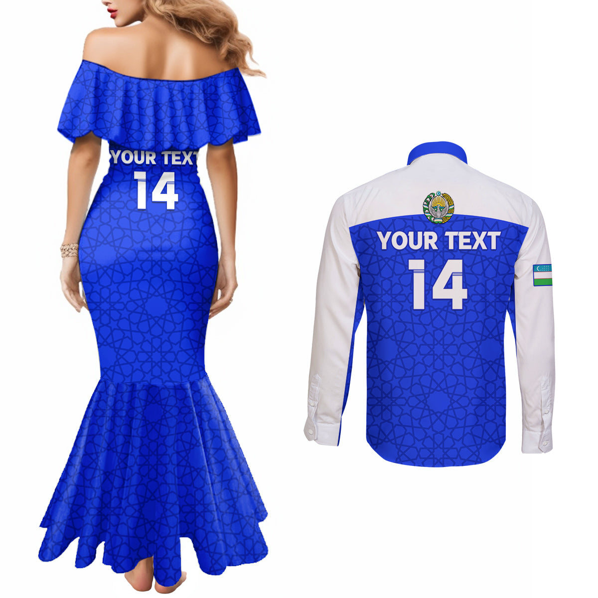 custom-uzbekistan-football-couples-matching-mermaid-dress-and-long-sleeve-button-shirt-2024-go-champions-uzbek-pattern