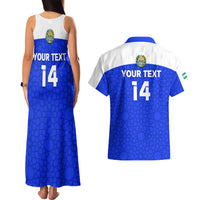 Custom Uzbekistan Football Couples Matching Tank Maxi Dress and Hawaiian Shirt 2024 Go Champions Uzbek Pattern - Wonder Print Shop