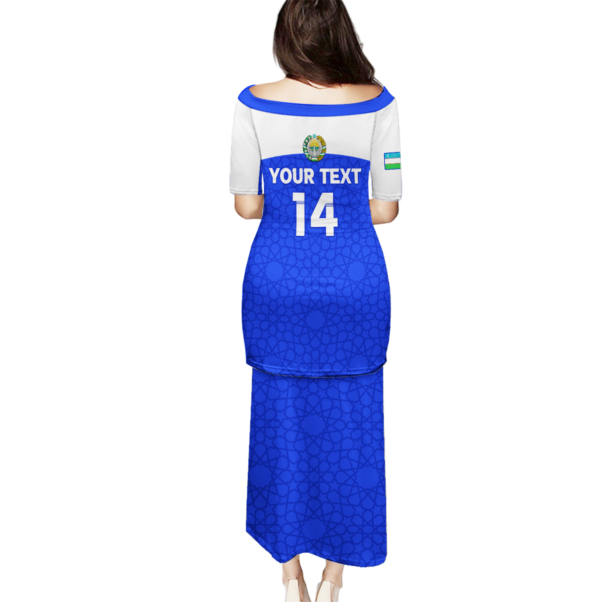 Custom Uzbekistan Football Family Matching Puletasi and Hawaiian Shirt 2024 Go Champions Uzbek Pattern - Wonder Print Shop