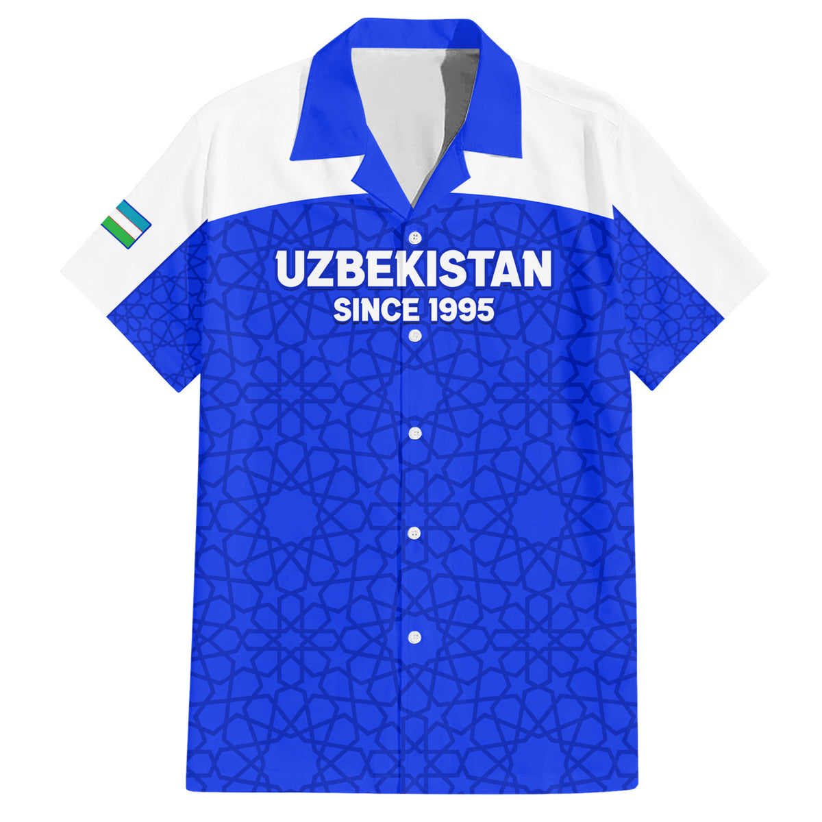 Custom Uzbekistan Football Family Matching Short Sleeve Bodycon Dress and Hawaiian Shirt 2024 Go Champions Uzbek Pattern - Wonder Print Shop