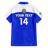 Custom Uzbekistan Football Family Matching Short Sleeve Bodycon Dress and Hawaiian Shirt 2024 Go Champions Uzbek Pattern - Wonder Print Shop