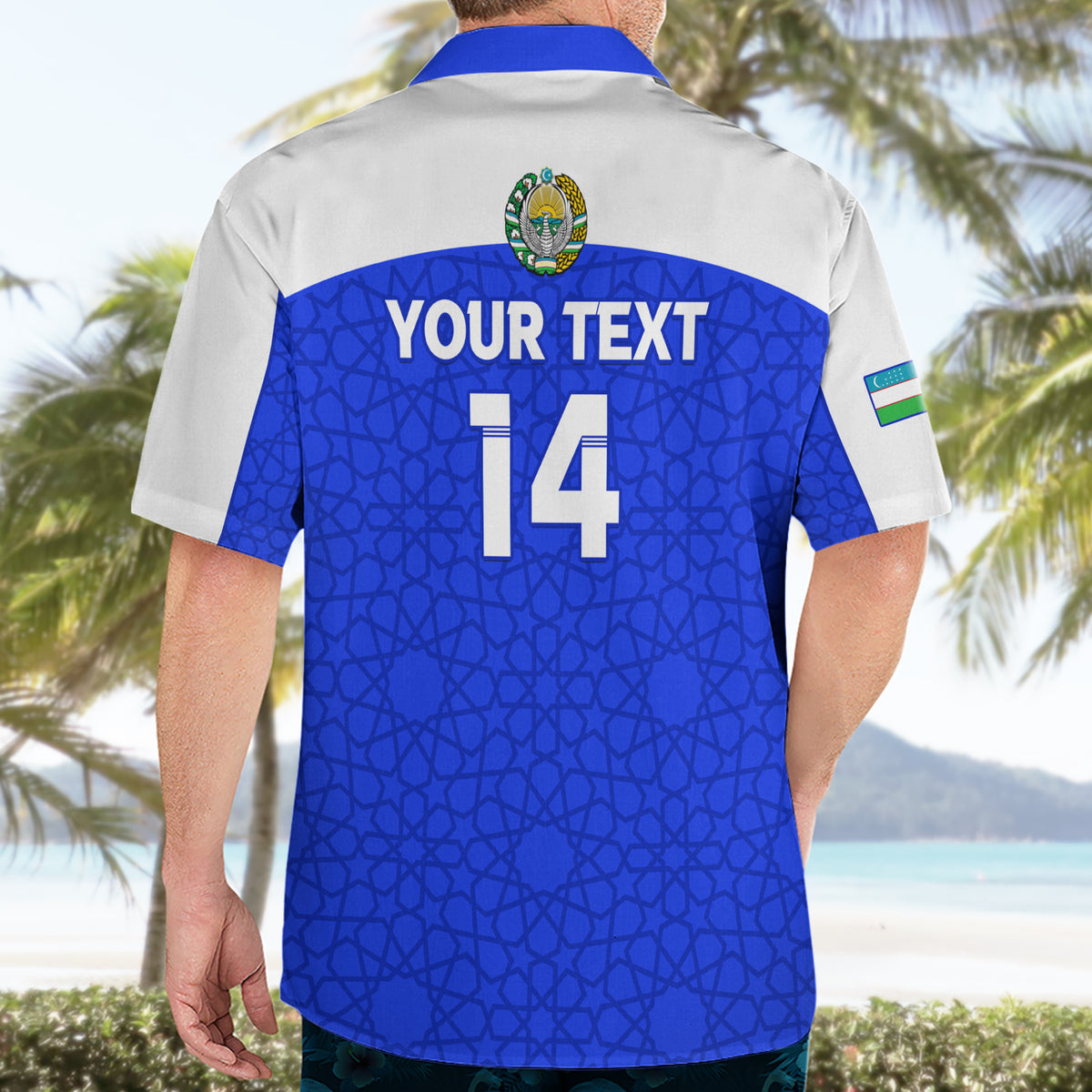 Custom Uzbekistan Football Hawaiian Shirt 2024 Go Champions Uzbek Pattern - Wonder Print Shop