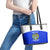 Custom Uzbekistan Football Leather Tote Bag 2024 Go Champions Uzbek Pattern - Wonder Print Shop