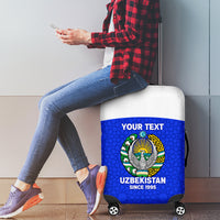 Custom Uzbekistan Football Luggage Cover 2024 Go Champions Uzbek Pattern - Wonder Print Shop