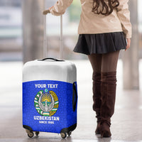 Custom Uzbekistan Football Luggage Cover 2024 Go Champions Uzbek Pattern - Wonder Print Shop