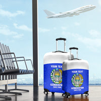 Custom Uzbekistan Football Luggage Cover 2024 Go Champions Uzbek Pattern - Wonder Print Shop
