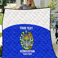 Custom Uzbekistan Football Quilt 2024 Go Champions Uzbek Pattern - Wonder Print Shop