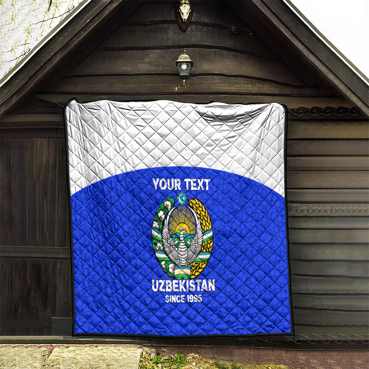 Custom Uzbekistan Football Quilt 2024 Go Champions Uzbek Pattern - Wonder Print Shop
