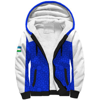 Custom Uzbekistan Football Sherpa Hoodie 2024 Go Champions Uzbek Pattern - Wonder Print Shop