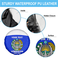 Custom Uzbekistan Football Spare Tire Cover 2024 Go Champions Uzbek Pattern - Wonder Print Shop