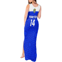 Custom Uzbekistan Football Tank Maxi Dress 2024 Go Champions Uzbek Pattern - Wonder Print Shop