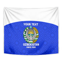 Custom Uzbekistan Football Tapestry 2024 Go Champions Uzbek Pattern - Wonder Print Shop