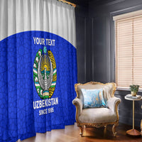 Custom Uzbekistan Football Window Curtain 2024 Go Champions Uzbek Pattern - Wonder Print Shop