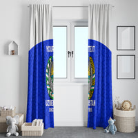 Custom Uzbekistan Football Window Curtain 2024 Go Champions Uzbek Pattern - Wonder Print Shop