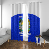 Custom Uzbekistan Football Window Curtain 2024 Go Champions Uzbek Pattern - Wonder Print Shop