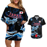 Custom Japan Football Couples Matching Off Shoulder Short Dress and Hawaiian Shirt 2024 Nadeshiko Go Champions - Wonder Print Shop