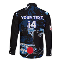Custom Japan Football Long Sleeve Button Shirt 2024 Nadeshiko Go Champions - Wonder Print Shop