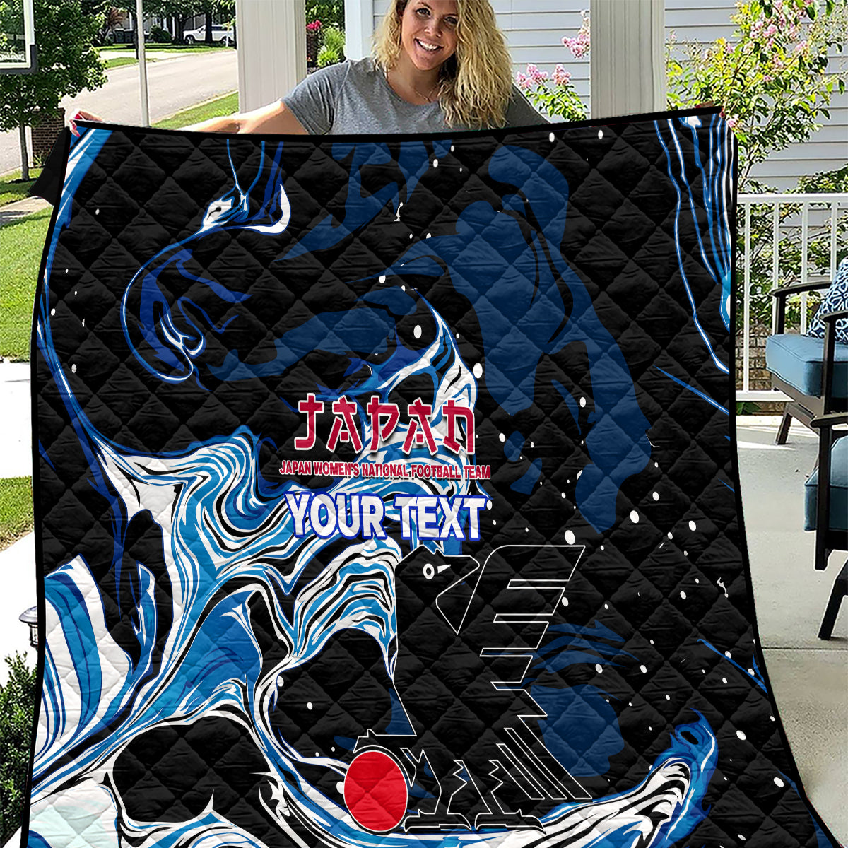 Custom Japan Football Quilt 2024 Nadeshiko Go Champions - Wonder Print Shop