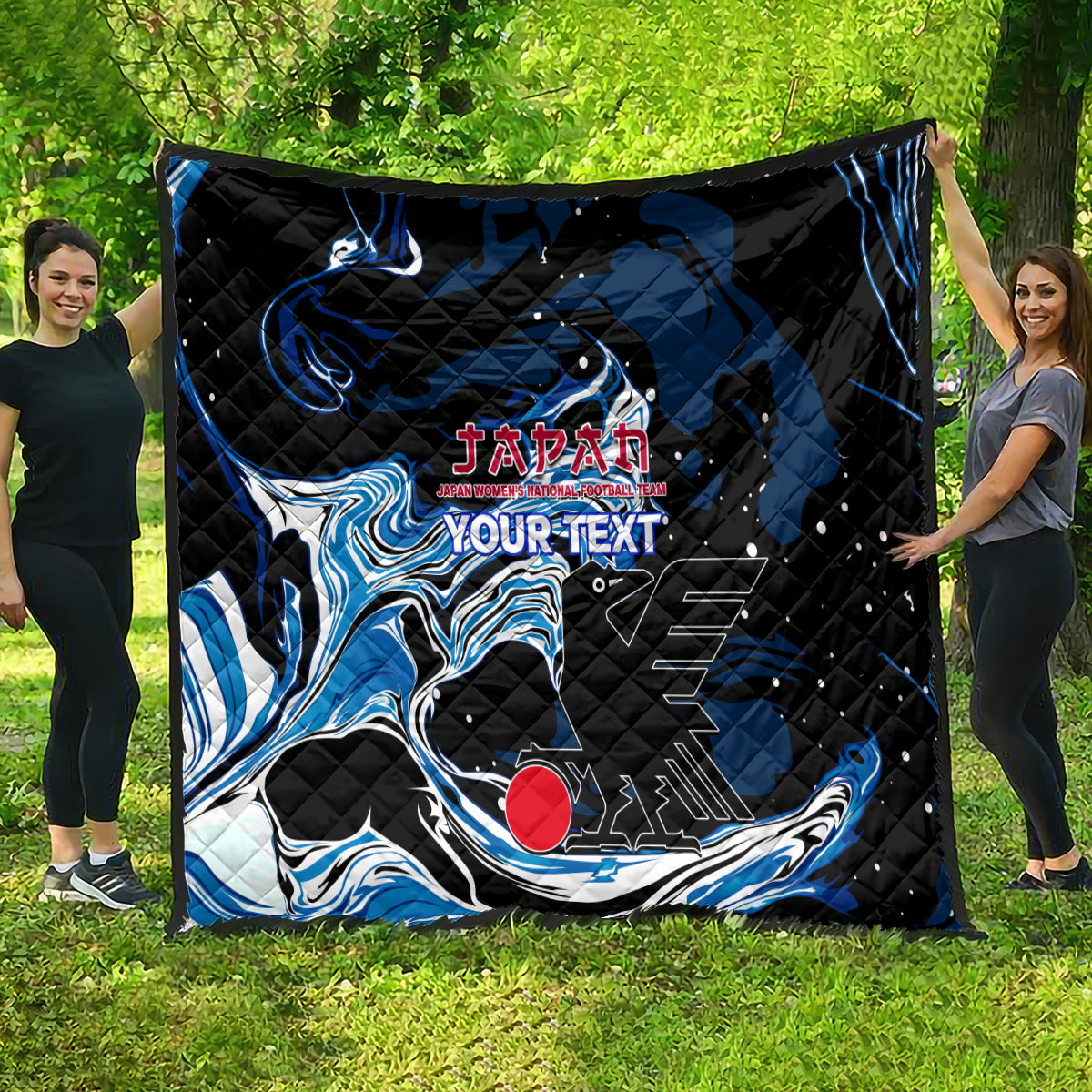 Custom Japan Football Quilt 2024 Nadeshiko Go Champions - Wonder Print Shop