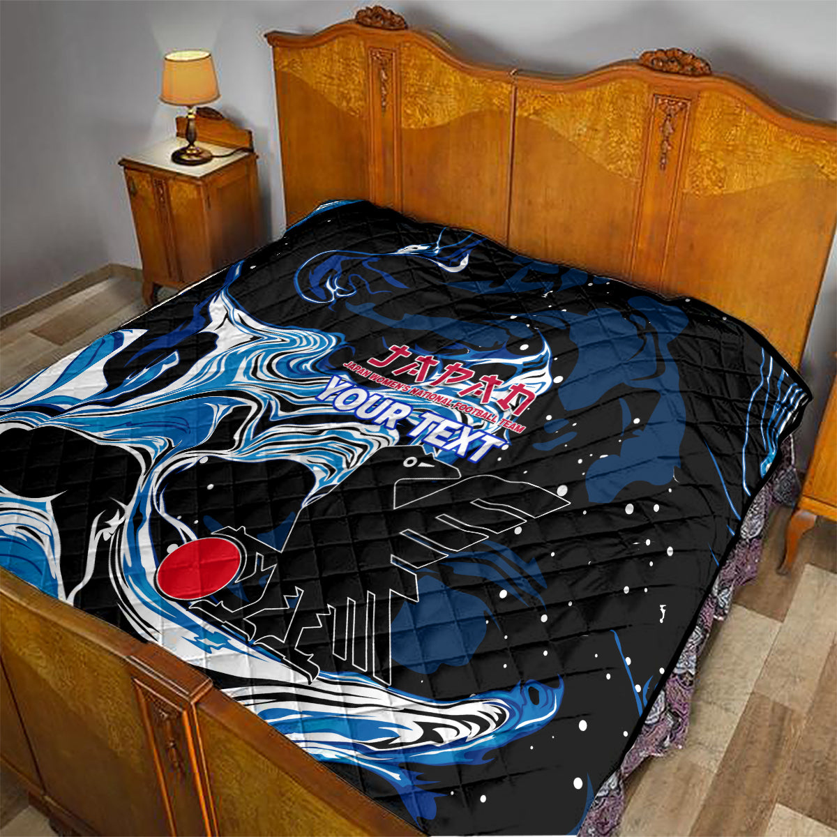 Custom Japan Football Quilt 2024 Nadeshiko Go Champions - Wonder Print Shop