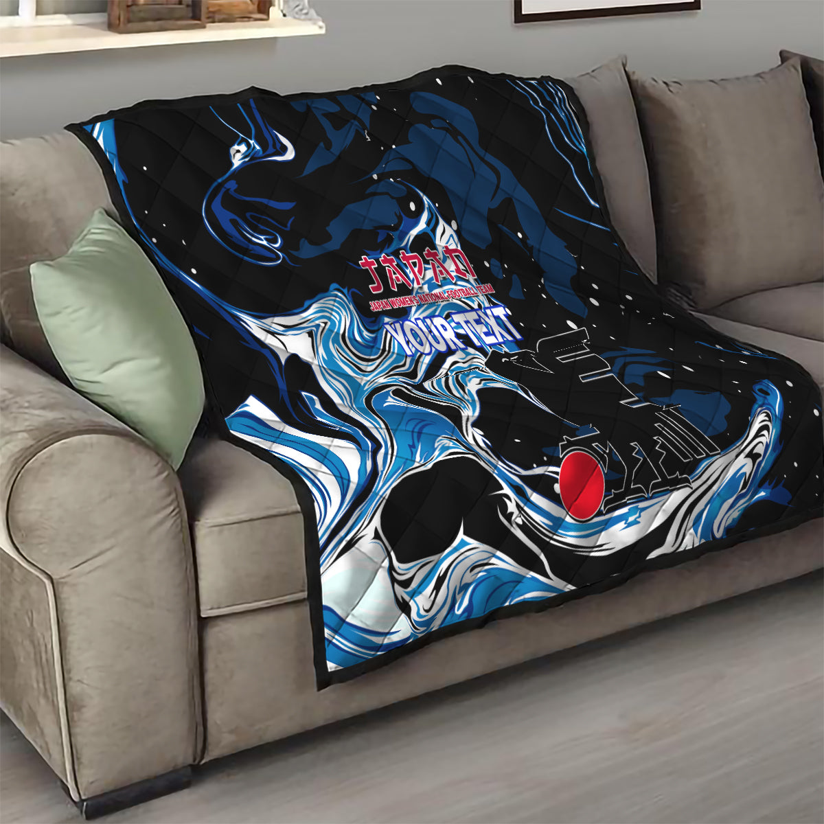 Custom Japan Football Quilt 2024 Nadeshiko Go Champions - Wonder Print Shop