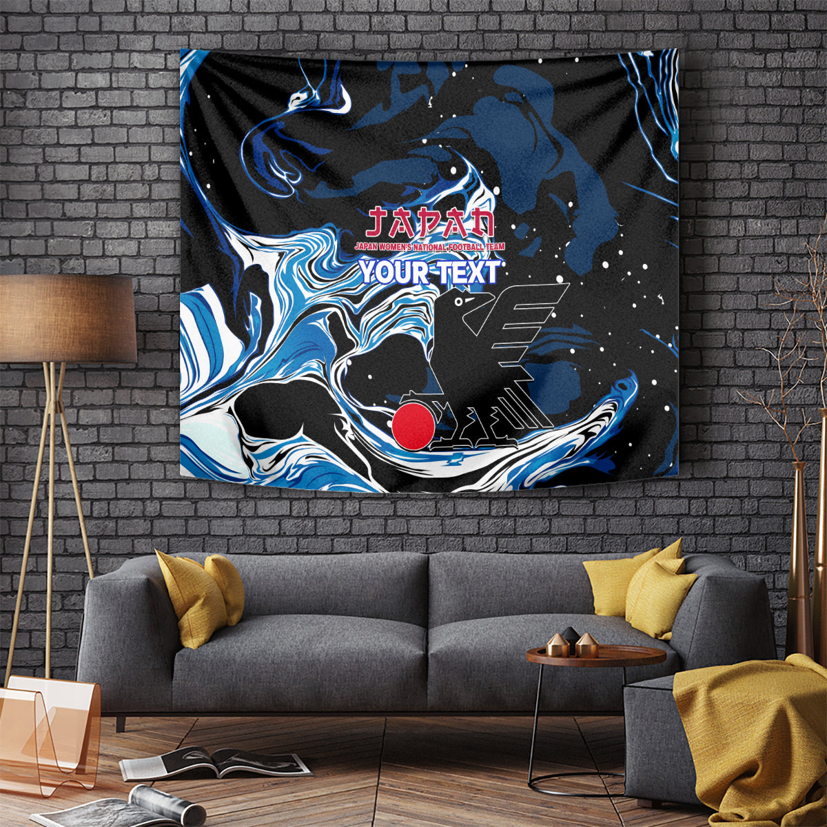 Custom Japan Football Tapestry 2024 Nadeshiko Go Champions - Wonder Print Shop