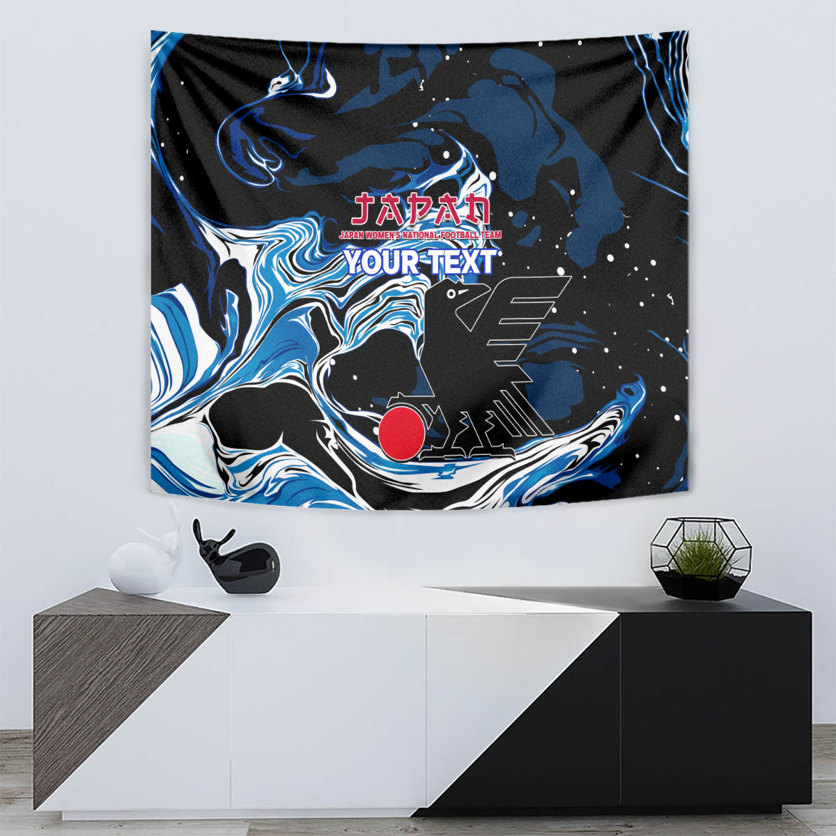 Custom Japan Football Tapestry 2024 Nadeshiko Go Champions - Wonder Print Shop