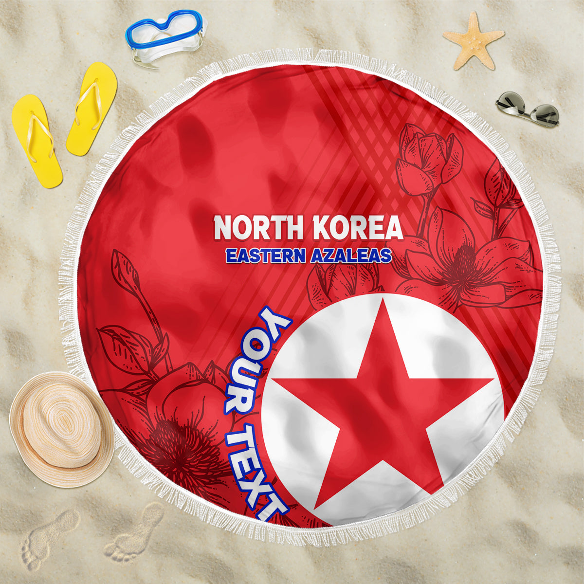 custom-north-korea-football-beach-blanket-2024-go-eastern-azaleas-magnolia-flowers