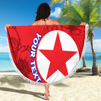 Custom North Korea Football Beach Blanket 2024 Go Eastern Azaleas Magnolia Flowers - Wonder Print Shop