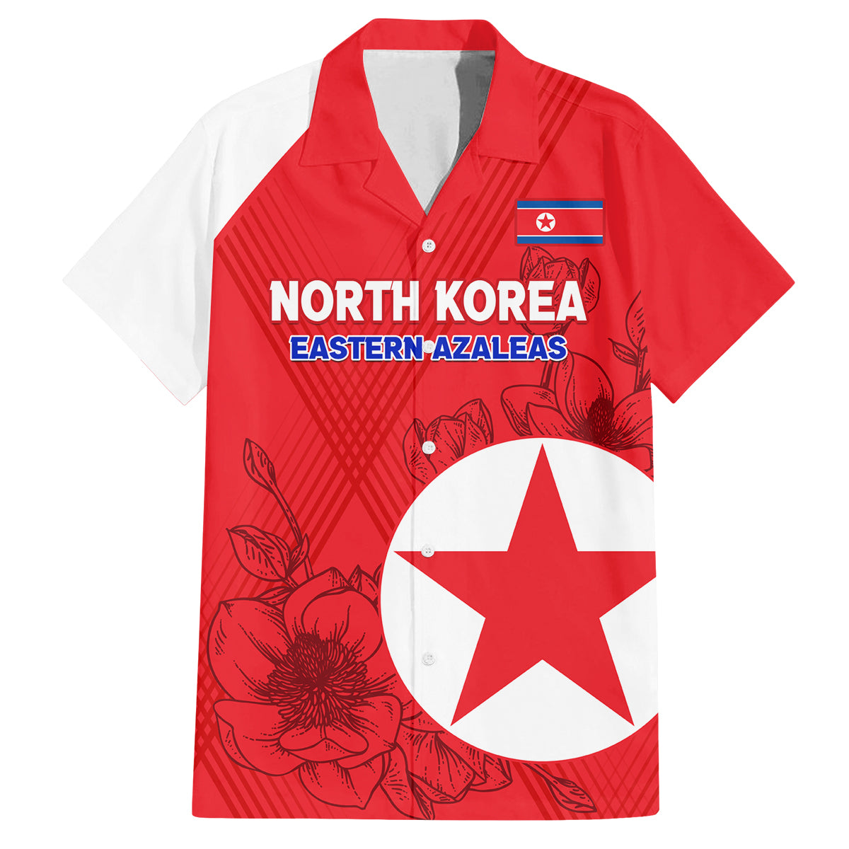 Custom North Korea Football Family Matching Puletasi and Hawaiian Shirt 2024 Go Eastern Azaleas Magnolia Flowers - Wonder Print Shop