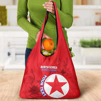 Custom North Korea Football Grocery Bag Go Eastern Azaleas Magnolia Flowers