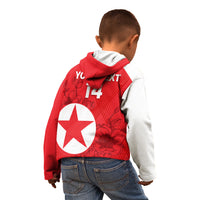 Custom North Korea Football Kid Hoodie 2024 Go Eastern Azaleas Magnolia Flowers - Wonder Print Shop