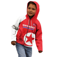 Custom North Korea Football Kid Hoodie 2024 Go Eastern Azaleas Magnolia Flowers - Wonder Print Shop