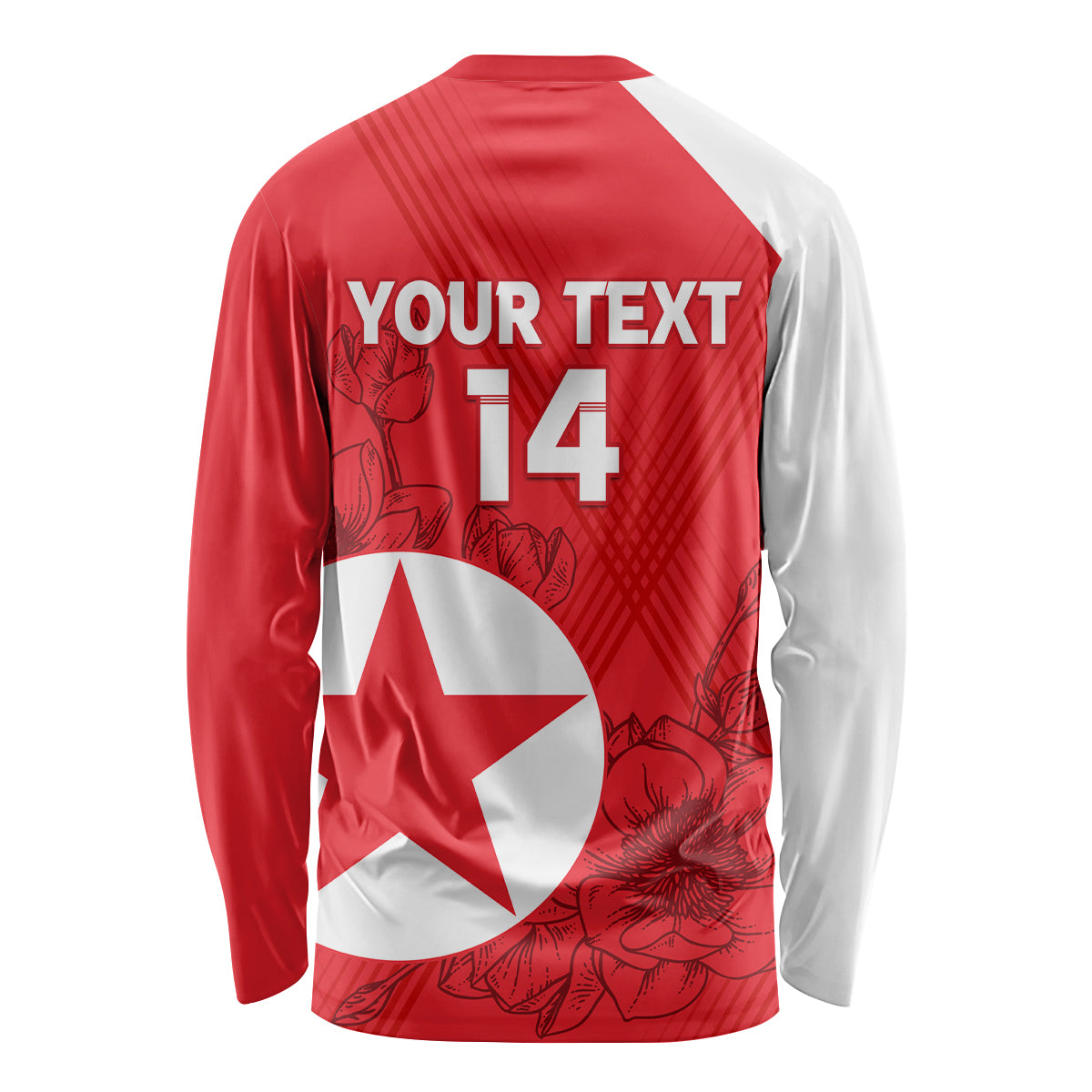 Custom North Korea Football Long Sleeve Shirt 2024 Go Eastern Azaleas Magnolia Flowers - Wonder Print Shop
