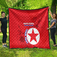 Custom North Korea Football Quilt 2024 Go Eastern Azaleas Magnolia Flowers - Wonder Print Shop