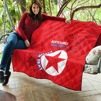 Custom North Korea Football Quilt 2024 Go Eastern Azaleas Magnolia Flowers - Wonder Print Shop