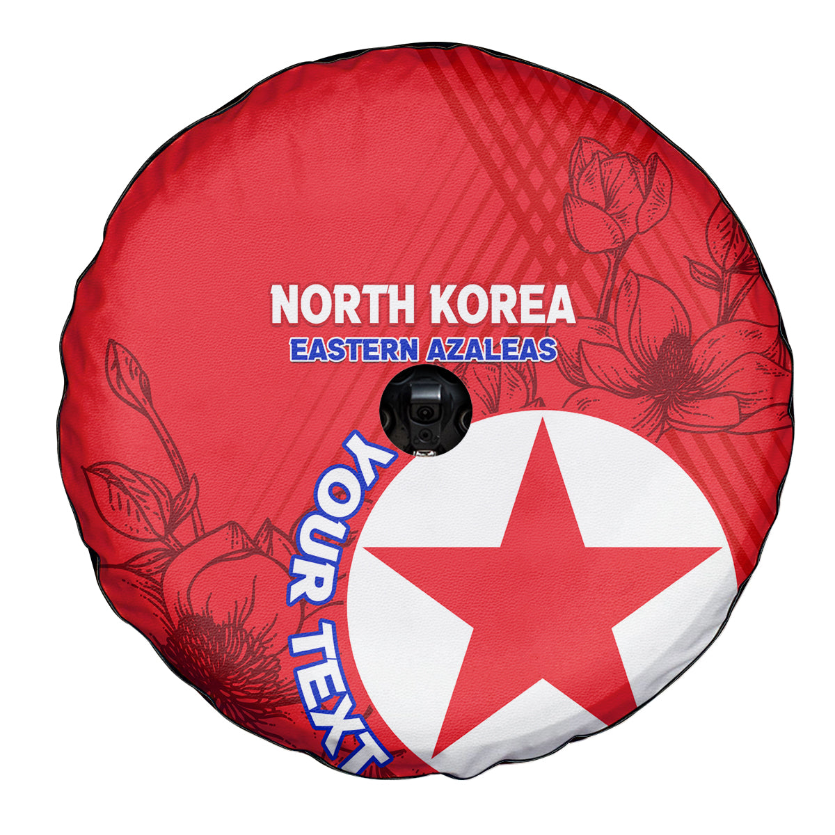 Custom North Korea Football Spare Tire Cover 2024 Go Eastern Azaleas Magnolia Flowers - Wonder Print Shop
