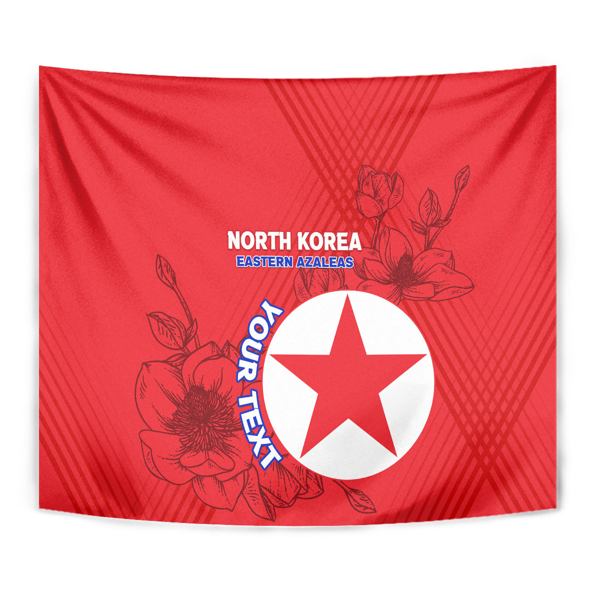 Custom North Korea Football Tapestry 2024 Go Eastern Azaleas Magnolia Flowers - Wonder Print Shop